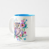 Tasse 2 Couleurs Aquarelle artistique florale (Devant gauche)