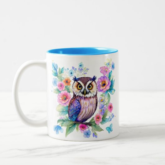 Tasse 2 Couleurs Aquarelle artistique florale (Gauche)