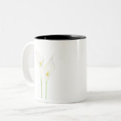 Tasse 2 Couleurs Aquarelle blanche calla (Devant gauche)