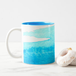 Tasse 2 Couleurs Aquarelle bleu ciel