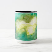 Tasse 2 Couleurs Aquarelle bleu vert galaxy fushia (Centre)