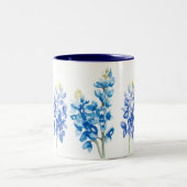 Tasse 2 Couleurs Aquarelle Bluebonnet Fleurs (Centre)