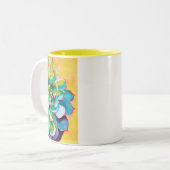 Tasse 2 Couleurs Aquarelle botanique de succulente (Devant gauche)