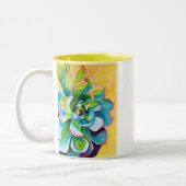 Tasse 2 Couleurs Aquarelle botanique de succulente (Gauche)