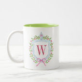 Tasse 2 Couleurs Aquarelle Chinoiserie Ginger Jar Monogram Crest (Gauche)