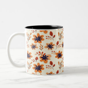 Tasse 2 Couleurs Aquarelle Chute Florale Motif sans joint