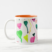 Tasse 2 Couleurs Aquarelle coeur illustration art (Gauche)