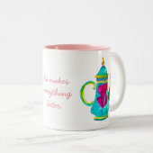 Tasse 2 Couleurs Aquarelle couleur turque teapot (Devant droit)