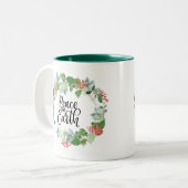 Tasse 2 Couleurs Aquarelle couronne paix sur Terre  (Devant gauche)