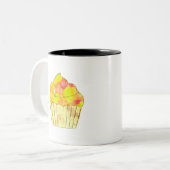 Tasse 2 Couleurs Aquarelle Cupcake Peinture (Devant gauche)