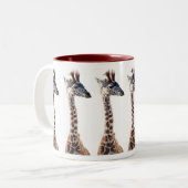 Tasse 2 Couleurs Aquarelle d'animal de faune de "petite girafe" (Devant gauche)