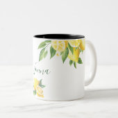 Tasse 2 Couleurs Aquarelle de citron (Devant droit)