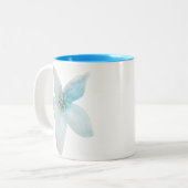 Tasse 2 Couleurs Aquarelle de fleur pastel blanc (Devant gauche)