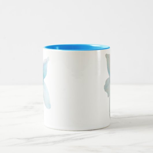 Tasse 2 Couleurs Aquarelle de fleur pastel blanc (Centre)