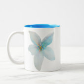 Tasse 2 Couleurs Aquarelle de fleur pastel blanc (Gauche)
