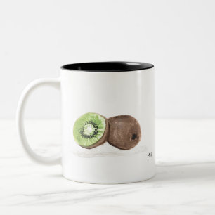 Tasse 2 Couleurs Aquarelle de fruit de Kiwi