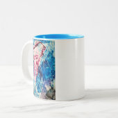 Tasse 2 Couleurs Aquarelle de méduse art océanique (Devant gauche)