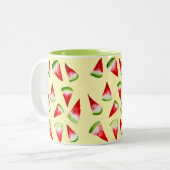 Tasse 2 Couleurs Aquarelle de pastèque fruit mignon (Devant gauche)