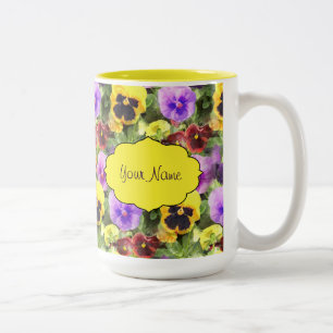 Tasse 2 Couleurs Aquarelle de pensées