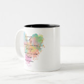 Tasse 2 Couleurs Aquarelle de prière de sérénité (Devant gauche)