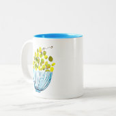 Tasse 2 Couleurs Aquarelle de raisins fruits mignons (Devant gauche)