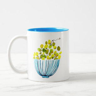 Tasse 2 Couleurs Aquarelle de raisins fruits mignons