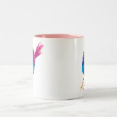 Tasse 2 Couleurs Aquarelle d'oiseau bleu (Centre)