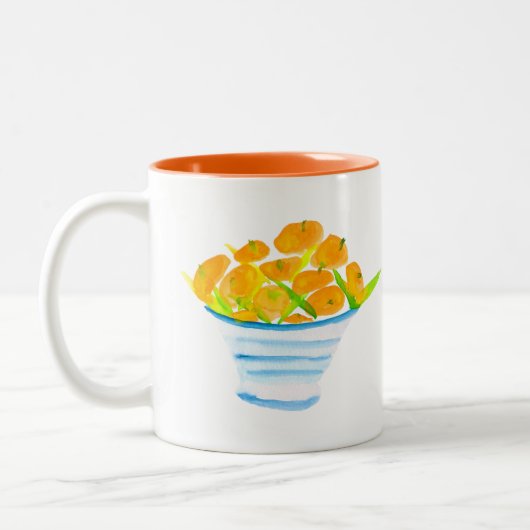 Tasse 2 Couleurs Aquarelle d'orange (Gauche)