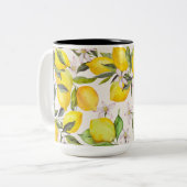 Tasse 2 Couleurs Aquarelle Élégance citron (Devant gauche)
