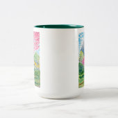 Tasse 2 Couleurs Aquarelle en bois de printemps (Centre)