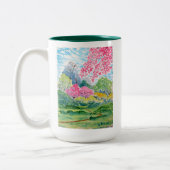 Tasse 2 Couleurs Aquarelle en bois de printemps (Gauche)
