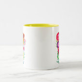 Tasse 2 Couleurs Aquarelle fleurs violettes fleuries florales (Centre)