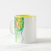Tasse 2 Couleurs aquarelle florale Abstraite (Devant gauche)