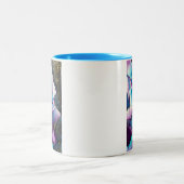 Tasse 2 Couleurs Aquarelle gothique bleu violet art rose (Centre)