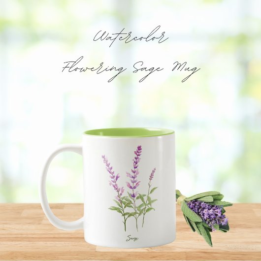 Tasse 2 Couleurs Aquarelle Herbe d'armature