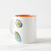 Tasse 2 Couleurs aquarelle huîtres abstraites (Devant gauche)