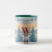 Tasse 2 Couleurs Aquarelle Hutte d'hiver de flocon de neige dans la (Centre)