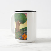 Tasse 2 Couleurs Aquarelle Illustration Arbre Vie Imaginaire Art Am (Devant gauche)