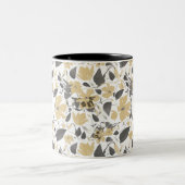 Tasse 2 Couleurs Aquarelle jaune Monogramme Clematis Fleurs (Centre)