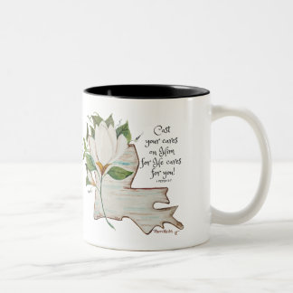 Tasse 2 Couleurs Aquarelle Louisiana Amour avec Magnolia