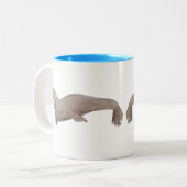 Tasse 2 Couleurs Aquarelle marine Lion de mer (Devant gauche)