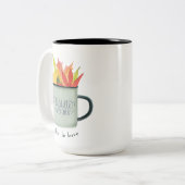 Tasse 2 Couleurs Aquarelle Météo Coulée Feuilles Automne (Devant gauche)