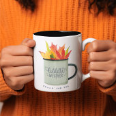 Tasse 2 Couleurs Aquarelle Météo Coulée Feuilles Automne