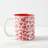 Tasse 2 Couleurs Aquarelle mignonne Coeurs de Saint-Valentin (Gauche)