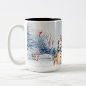 Tasse 2 Couleurs Aquarelle mignonne Snowmen (Gauche)