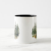 Tasse 2 Couleurs Aquarelle moderne Cuisine Foggy Pine Forest (Centre)