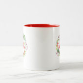 Tasse 2 Couleurs Aquarelle moderne Script Joyeuse couronne de Noël (Centre)