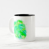 Tasse 2 Couleurs Aquarelle Monstera (Devant gauche)