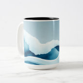 Tasse 2 Couleurs Aquarelle Ocean Waves (Devant gauche)