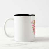 Tasse 2 Couleurs Aquarelle or et Floral Monogramme lettre W (Gauche)